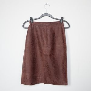 Vintage High Waisted Leather Pencil Skirt